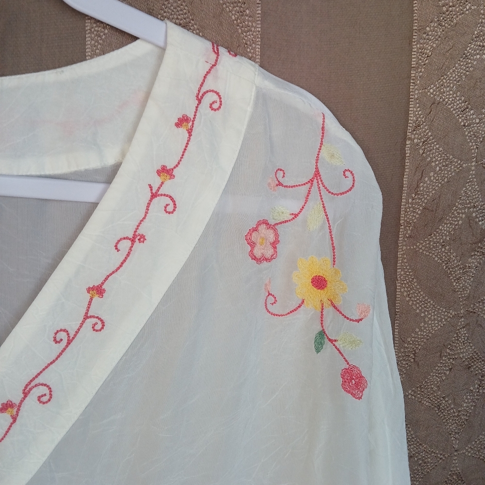 💎 J. Jill Women's Crinkle Embroidered Beaded Sequins Floral Tunic #0216 - Picture 11 of 15